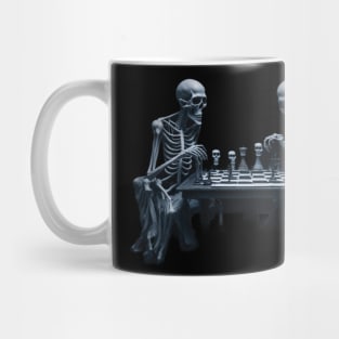 skeletons playing chess Mug